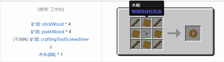 我的世界格雷科技社区版材料合成表大全
