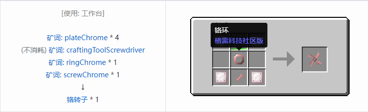 我的世界格雷科技社区版材料合成表大全