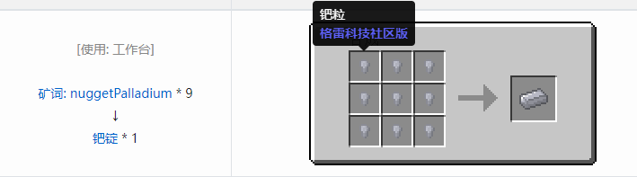 我的世界格雷科技社区版锭合成表大全