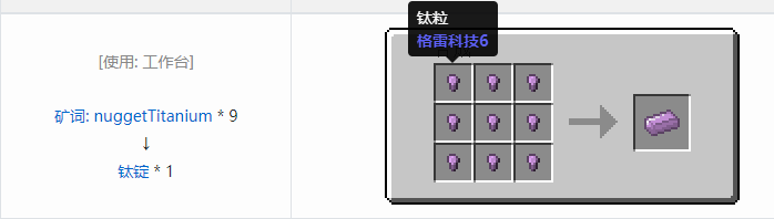 我的世界格雷科技社区版锭合成表大全