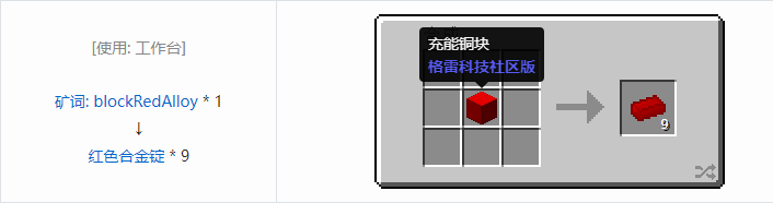 我的世界格雷科技社区版锭合成表大全