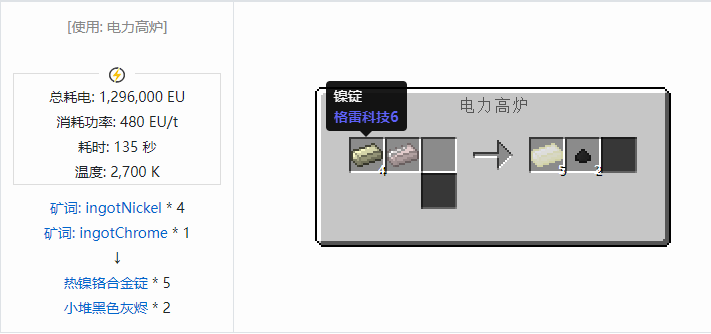 我的世界格雷科技社区版锭合成表大全