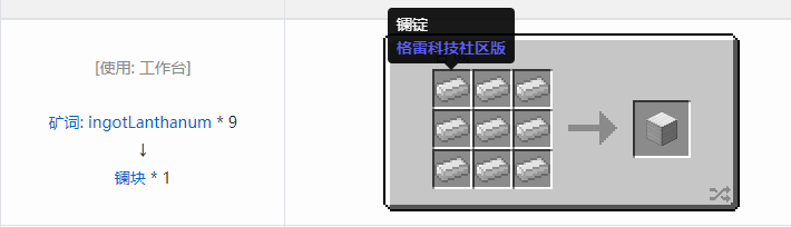 我的世界格雷科技社区版压缩方块合成表大全