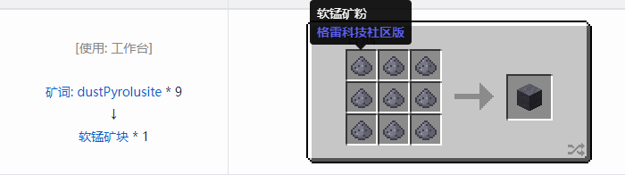 我的世界格雷科技社区版压缩方块合成表大全