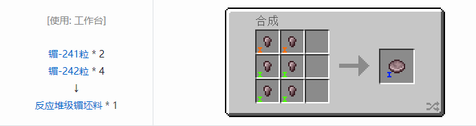 我的世界HBM的核科技模组坯料合成表大全