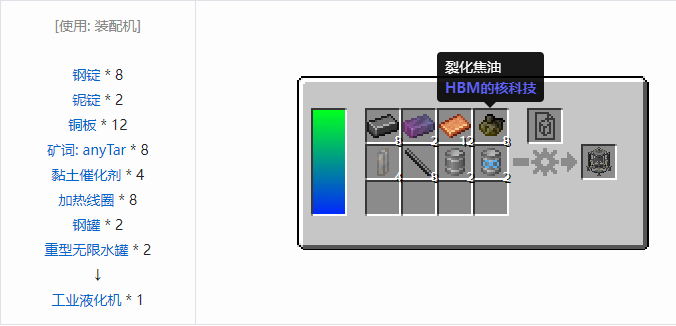 我的世界HBM的核科技模组功能性方块合成表大全