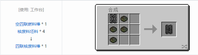 我的世界HBM的核科技模组燃料棒合成表大全