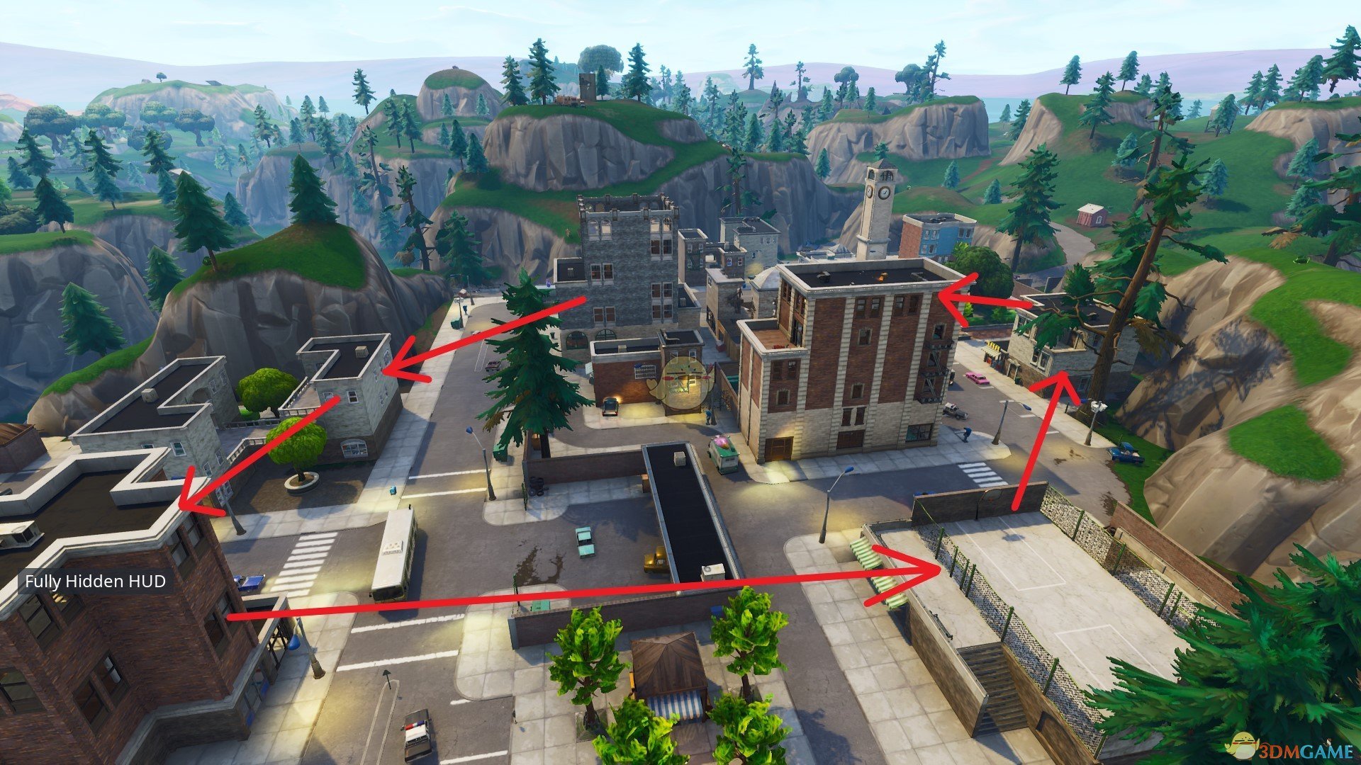 《堡垒之夜》斜塔小镇四排攻略