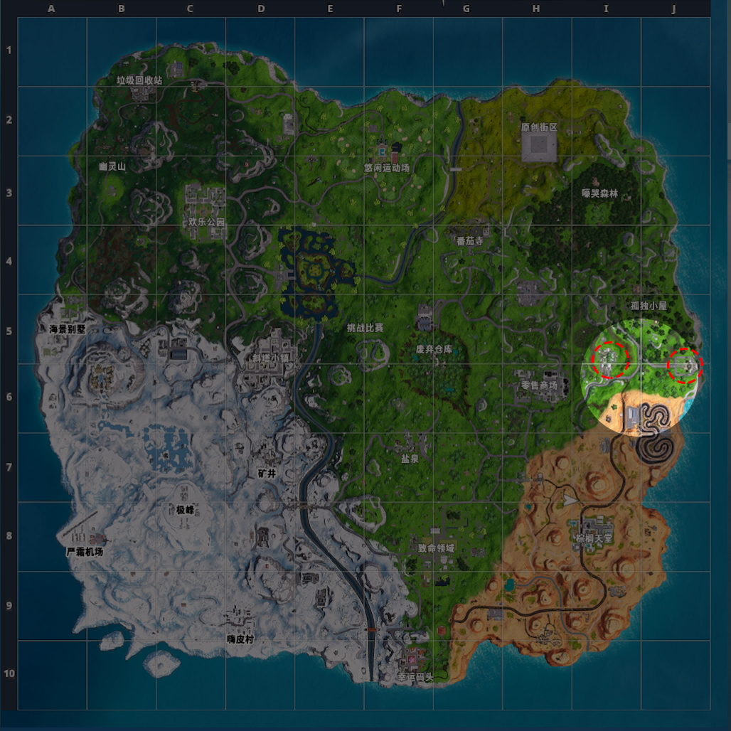 《堡垒之夜》野区资源点介绍