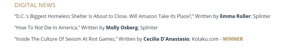 因揭露拳头公司性别歧视 国外游戏记者获新闻奖