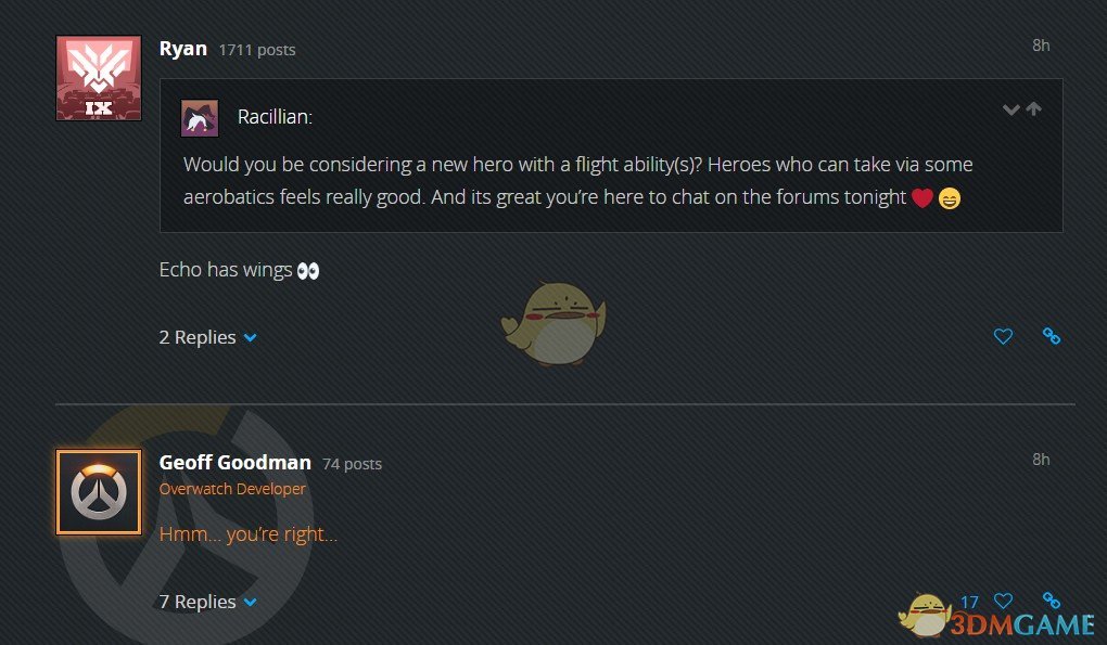 《守望先锋》设计师透露：新英雄可能会飞