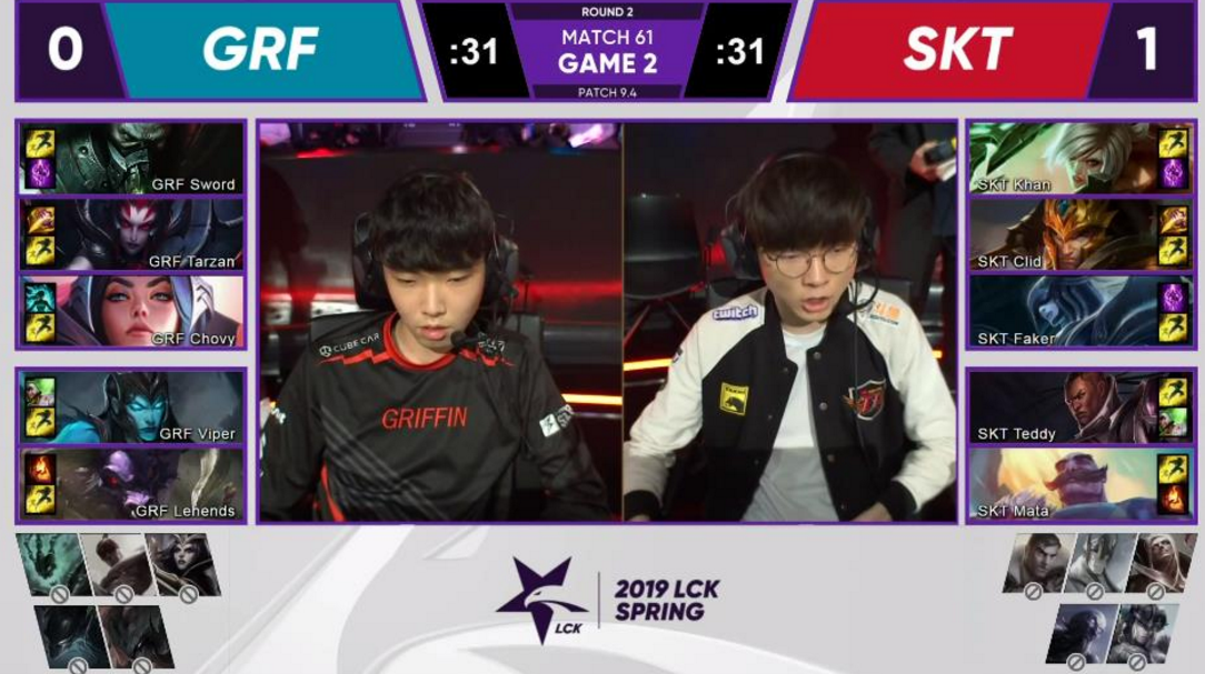 LCK一周战报：GRF惊险偷家击败SKT