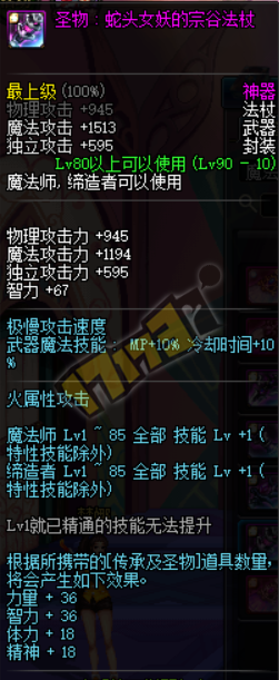 dnf95圣物套属性