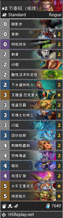 《炉石传说》4月强势盗贼卡组推荐