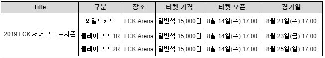 《LOL》LCK季后赛赛程公布 8月31日决一死战