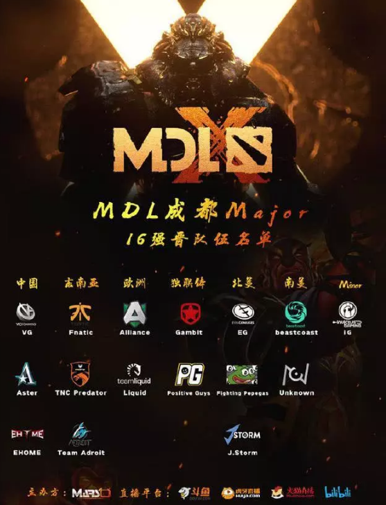 《DOTA2》MDL成都Major参赛队伍一览