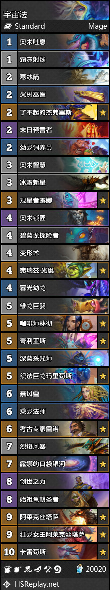 《炉石传说》巨龙降临法师卡组构筑推荐