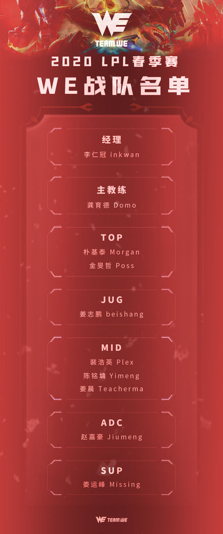 《LOL》2019WE德杯大名单一览