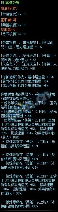 《DNF》老练军人的征服套装属性介绍