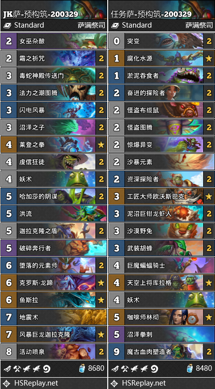 《炉石传说》外域的灰烬萨满预构筑推荐