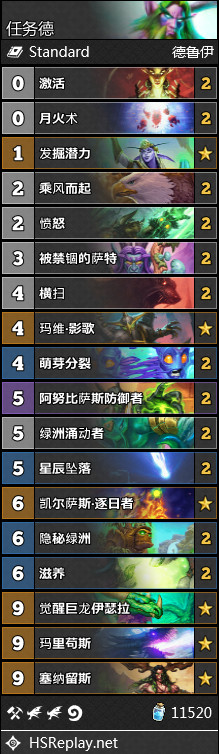 《炉石传说》德鲁伊外域的灰烬卡组构筑