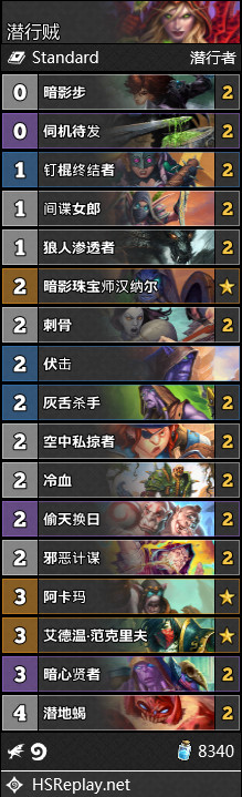 《炉石传说》外域的灰烬版本盗贼套牌潜行贼构筑