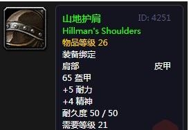 《魔兽世界》怀旧服山地护肩介绍