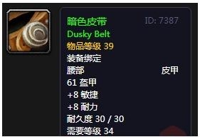 《魔兽世界》怀旧服暗色皮带介绍