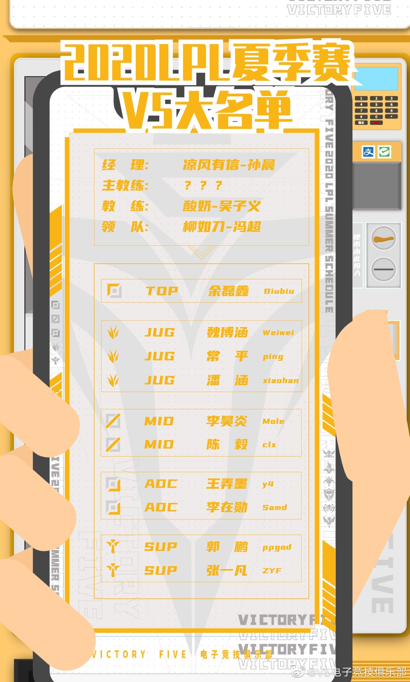 《LOL》2020夏季赛V5大名单一览