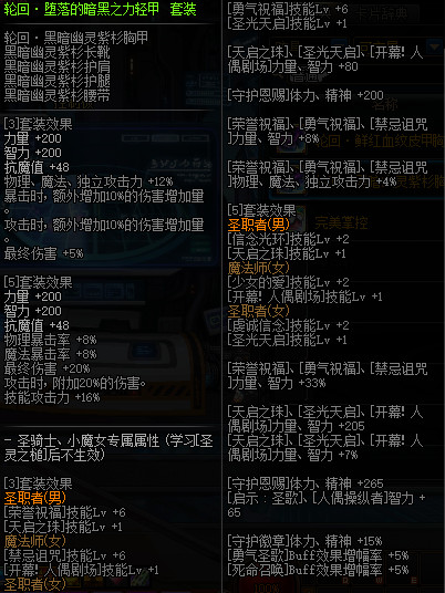 《DNF》冥域时空装备属性详细介绍