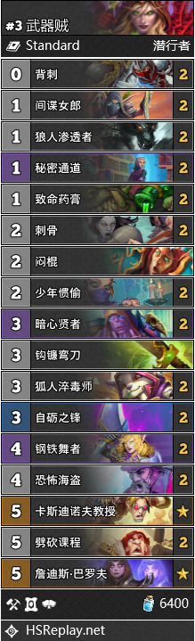 《炉石传说》通灵学园9月新武器贼卡组攻略