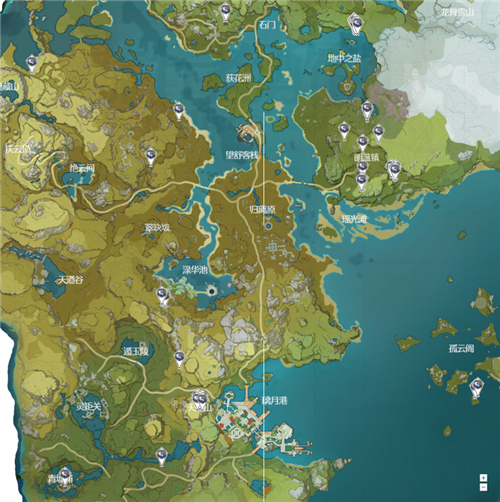《原神》璃月区域特产分布图