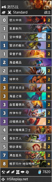 炉石传说激怒战卡组搭配2021