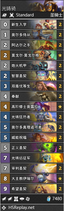 《炉石传说》暗月竞速赛光铸骑卡组搭配