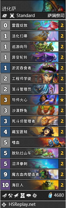 《炉石传说》暗月竞速赛进化萨卡组搭配