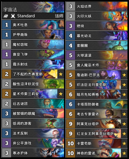 炉石传说暗月马戏团T1宇宙法卡组