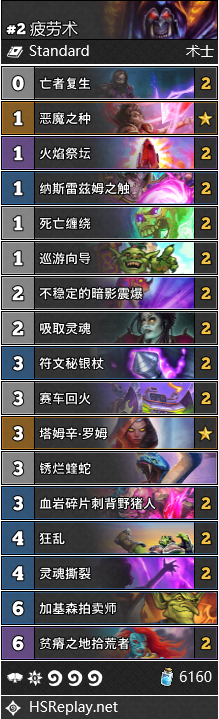 《炉石传说》暴风城下的集结疲劳术卡组搭配推荐