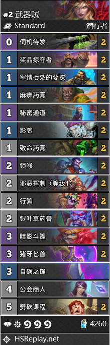 《炉石传说》暴风城下的集结武器贼卡组搭配推荐