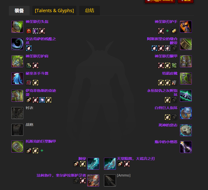 魔兽世界wlkP4奇袭贼BIS装备宝石附魔推荐