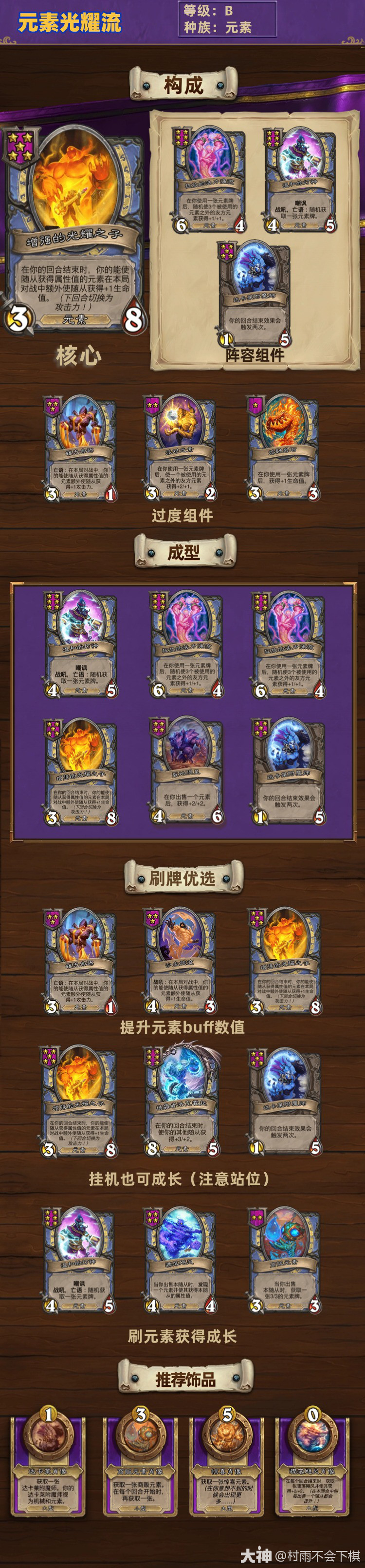 炉石传说32.4酒馆战棋元素光耀流玩法攻略