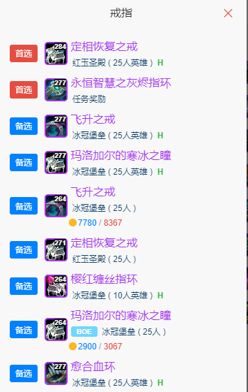 魔兽世界wlkP5奶萨BIS装备宝石附魔推荐