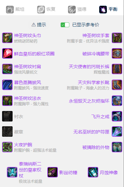 魔兽世界wlkP5鸟德BIS装备宝石附魔推荐