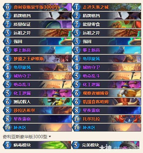 炉石传说安戈洛龟途任务之城预设卡组推荐