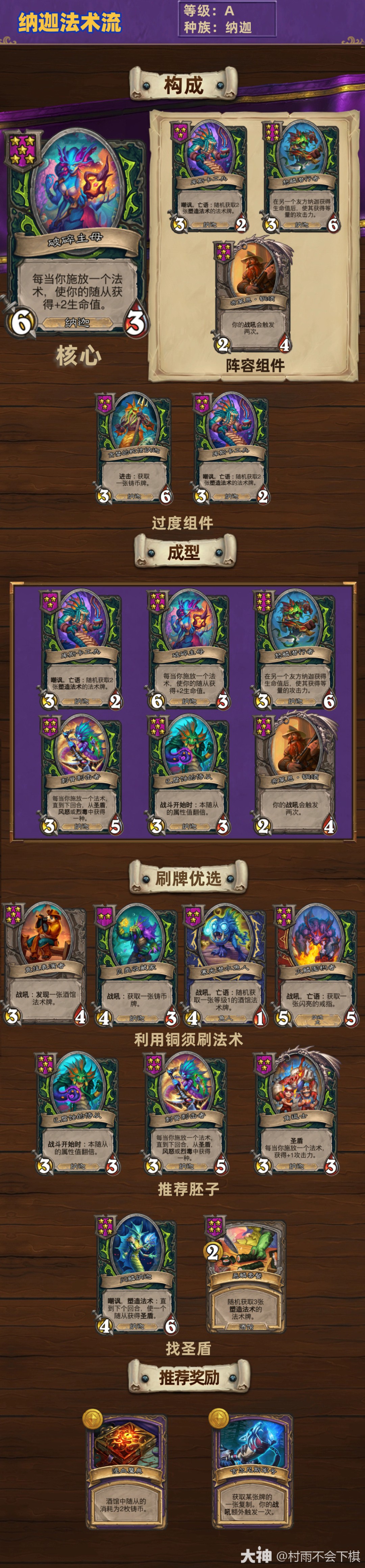 炉石传说33.2酒馆战棋纳迦法术流玩法攻略