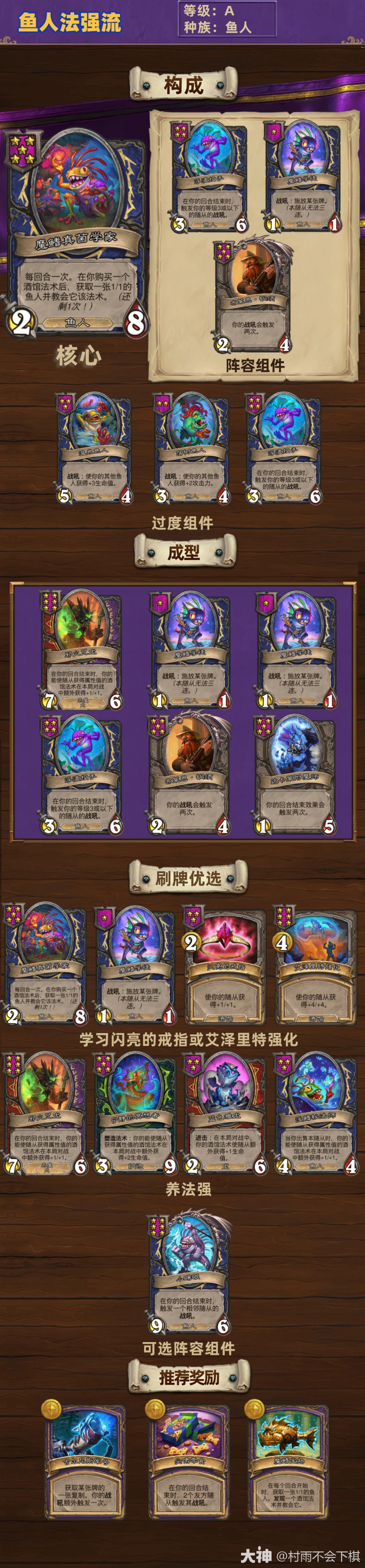 炉石传说33.2酒馆战棋鱼人法强流玩法攻略