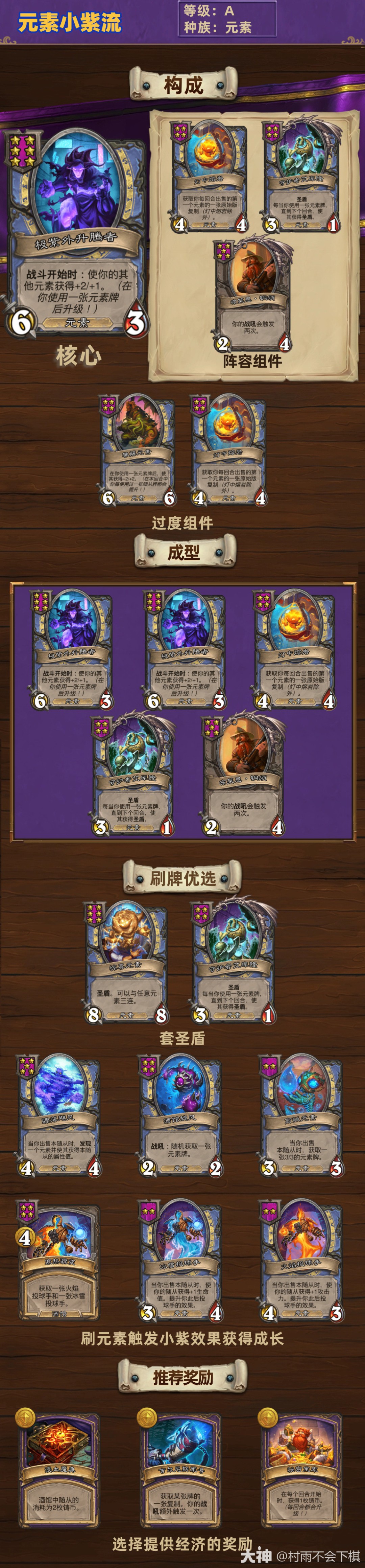 炉石传说33.2酒馆战棋元素小紫流玩法攻略