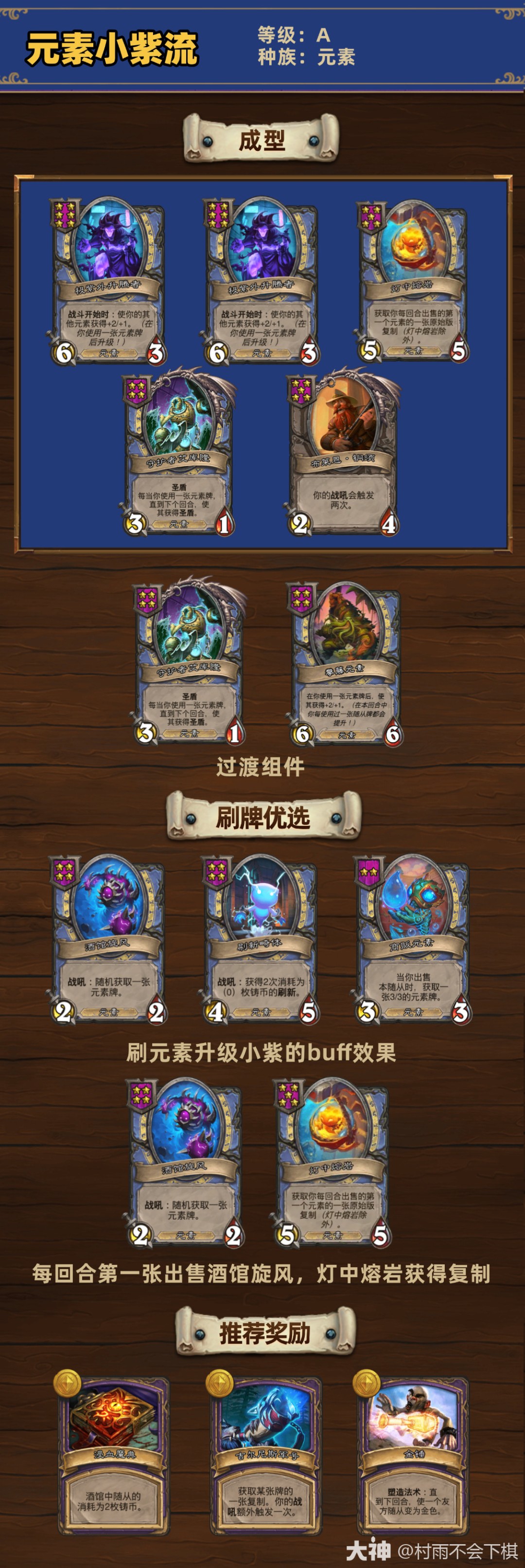 炉石传说33.2.2酒馆战棋元素小紫流玩法攻略
