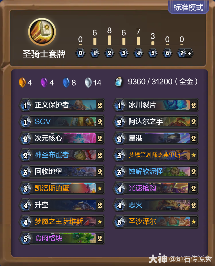 炉石传说重生之日星舰蛋骑卡组代码推荐