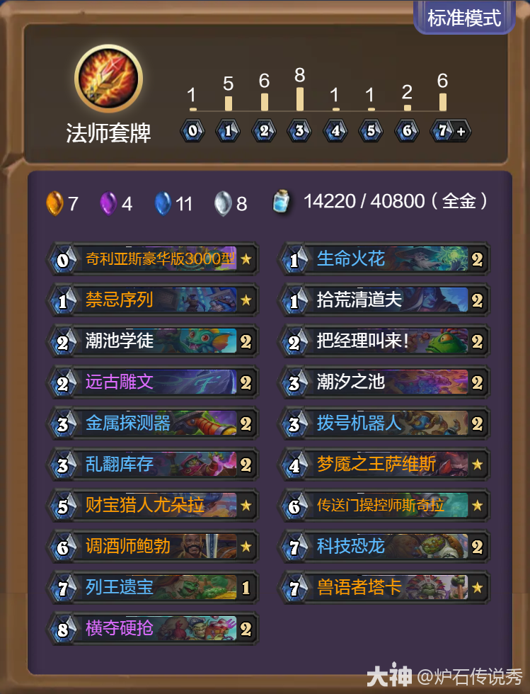 炉石传说重生之日塔卡任务法卡组代码推荐