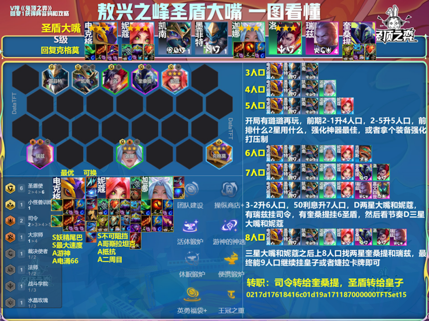 云顶之弈敖兴之峰圣盾大嘴阵容推荐